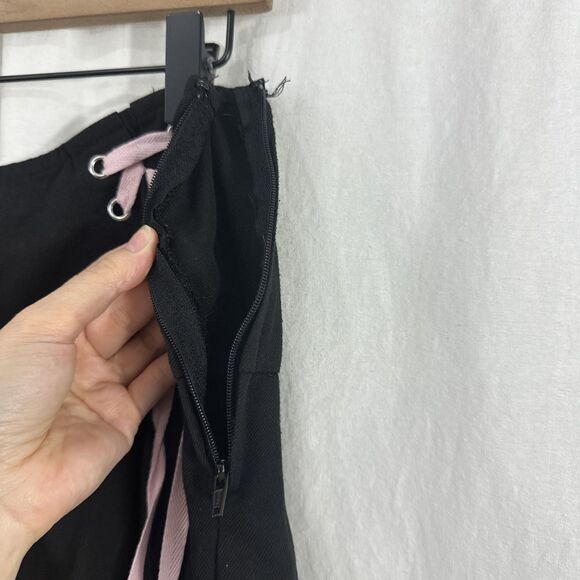 Hot Topic Corset Lace Up Pleated Black Mini Skirt Size XL Kawaii Punk Emo - Picture 6 of 9